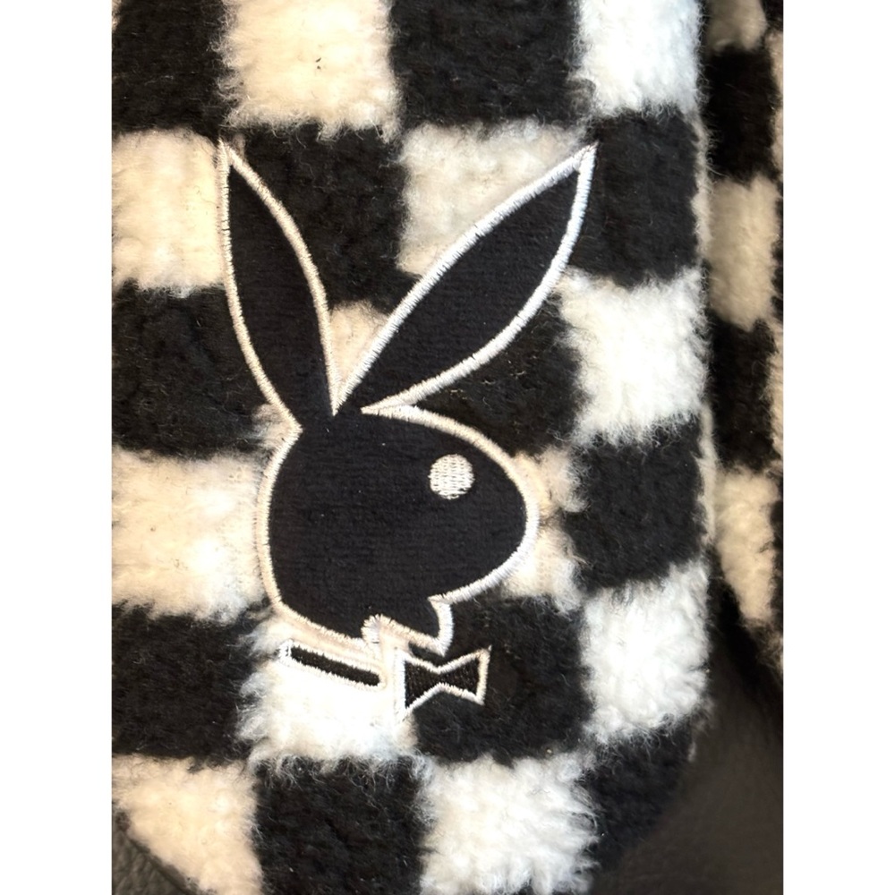 PLAYBOY MENS FUZZY SLIP ON SLIPPERS XL 13/14 CHECKERED MEMORY FOAM PREPPY DAPPER - Picture 3 of 8